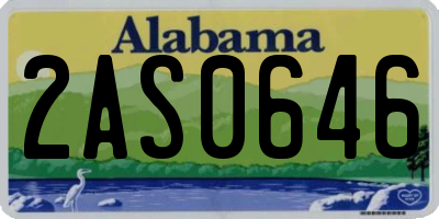 AL license plate 2AS0646