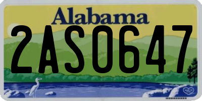 AL license plate 2AS0647
