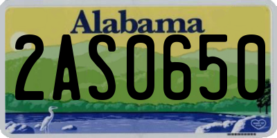 AL license plate 2AS0650