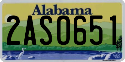 AL license plate 2AS0651