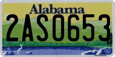 AL license plate 2AS0653