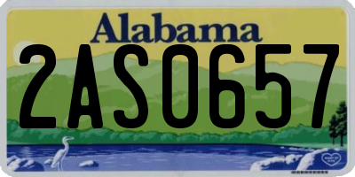 AL license plate 2AS0657