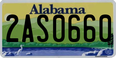 AL license plate 2AS0660