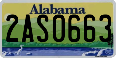 AL license plate 2AS0663
