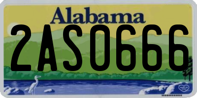 AL license plate 2AS0666