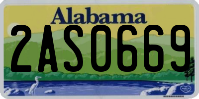 AL license plate 2AS0669