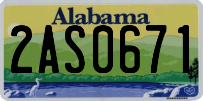 AL license plate 2AS0671