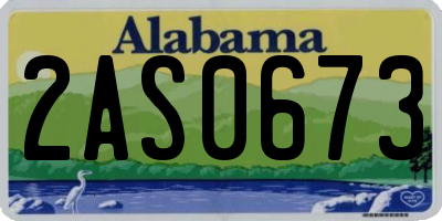 AL license plate 2AS0673