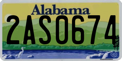 AL license plate 2AS0674