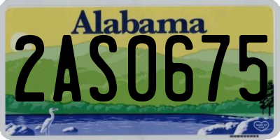 AL license plate 2AS0675