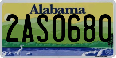 AL license plate 2AS0680