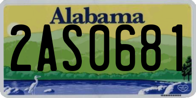 AL license plate 2AS0681