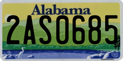 AL license plate 2AS0685