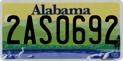 AL license plate 2AS0692