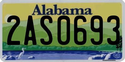 AL license plate 2AS0693