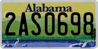 AL license plate 2AS0698