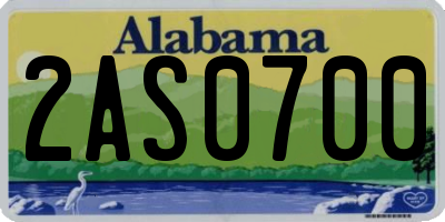 AL license plate 2AS0700