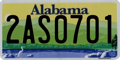 AL license plate 2AS0701