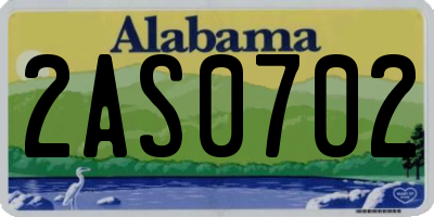 AL license plate 2AS0702