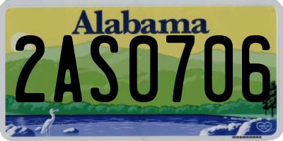 AL license plate 2AS0706