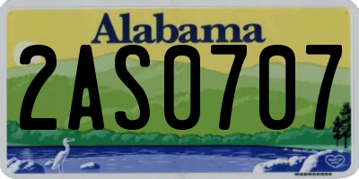 AL license plate 2AS0707