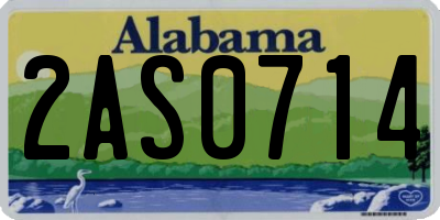 AL license plate 2AS0714