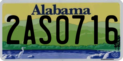 AL license plate 2AS0716