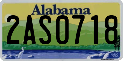 AL license plate 2AS0718