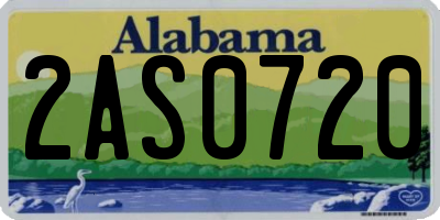 AL license plate 2AS0720