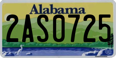 AL license plate 2AS0725