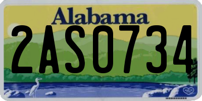 AL license plate 2AS0734