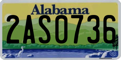 AL license plate 2AS0736