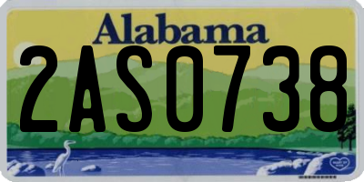 AL license plate 2AS0738