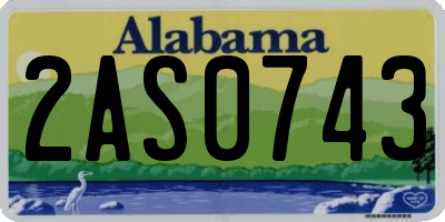 AL license plate 2AS0743