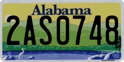 AL license plate 2AS0748