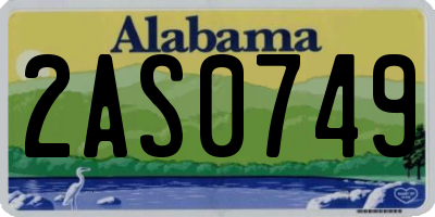 AL license plate 2AS0749