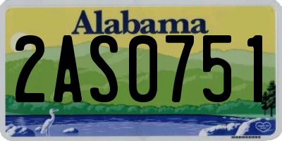 AL license plate 2AS0751