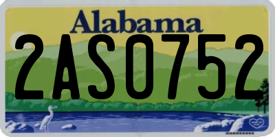 AL license plate 2AS0752