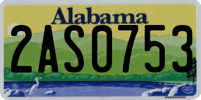 AL license plate 2AS0753