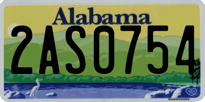 AL license plate 2AS0754