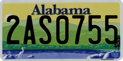 AL license plate 2AS0755