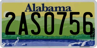 AL license plate 2AS0756
