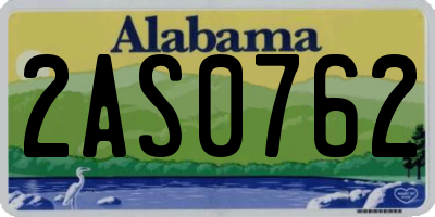 AL license plate 2AS0762