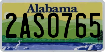 AL license plate 2AS0765