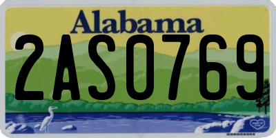 AL license plate 2AS0769