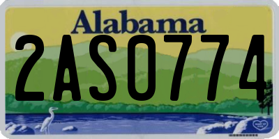 AL license plate 2AS0774