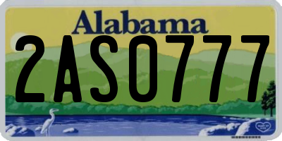 AL license plate 2AS0777