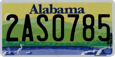AL license plate 2AS0785