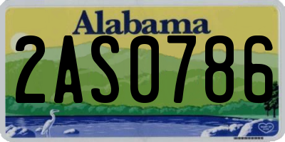 AL license plate 2AS0786