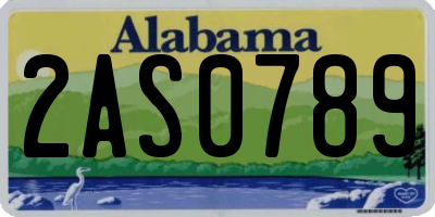 AL license plate 2AS0789